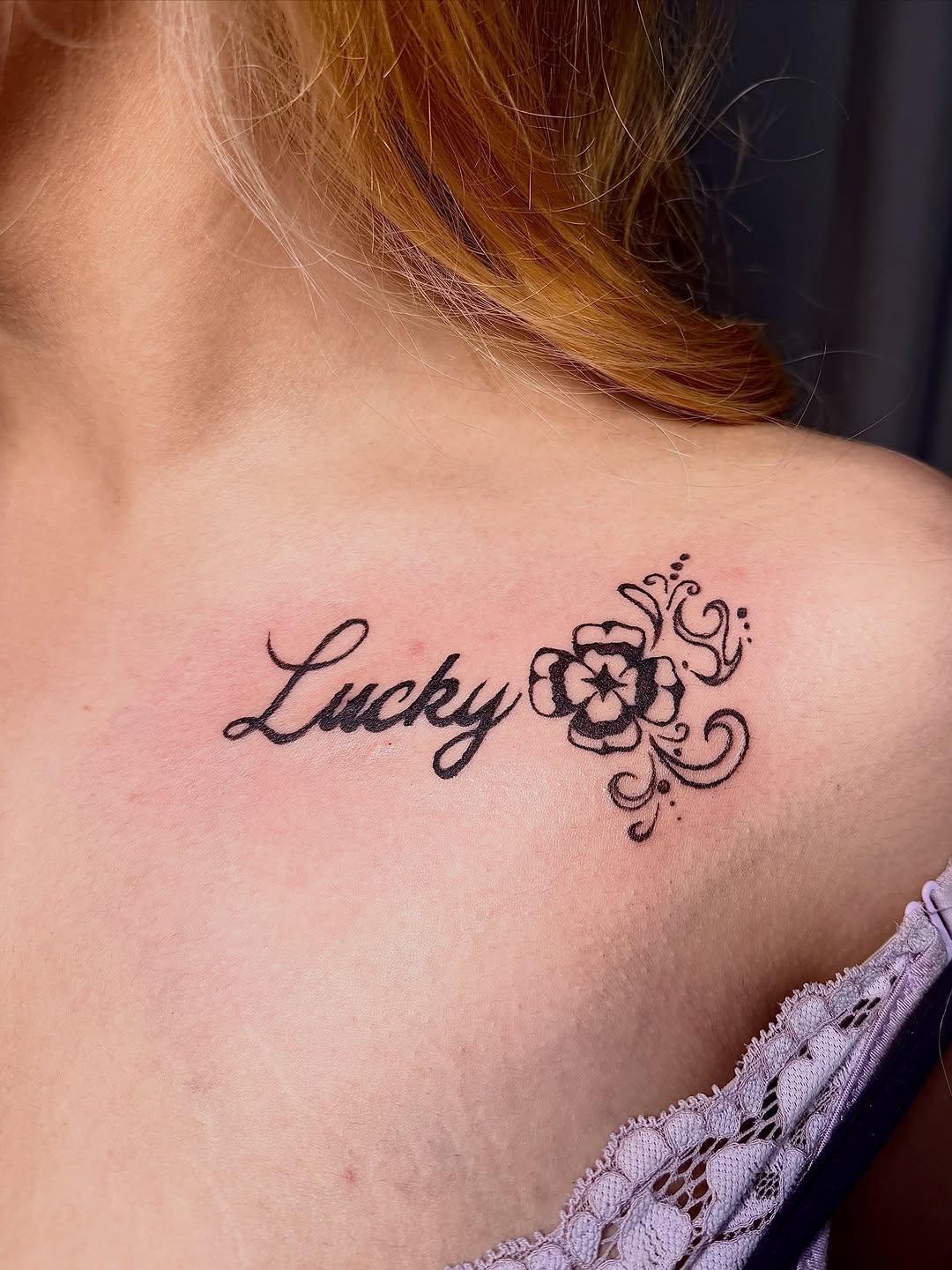 Tattoo by @gray.space.ink — lettering_script, fine_line