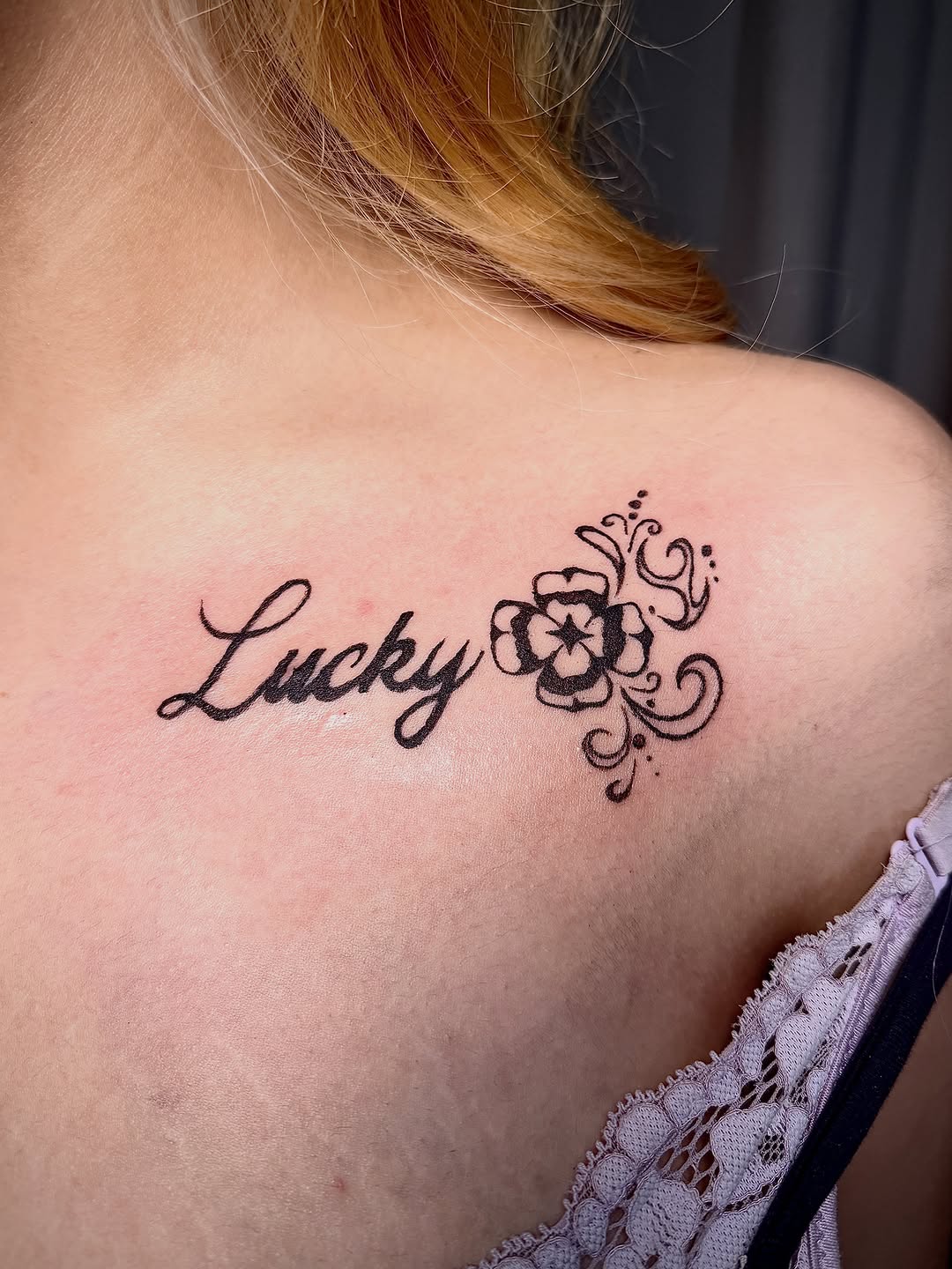 Tattoo by @gray.space.ink — lettering_script, fine_line