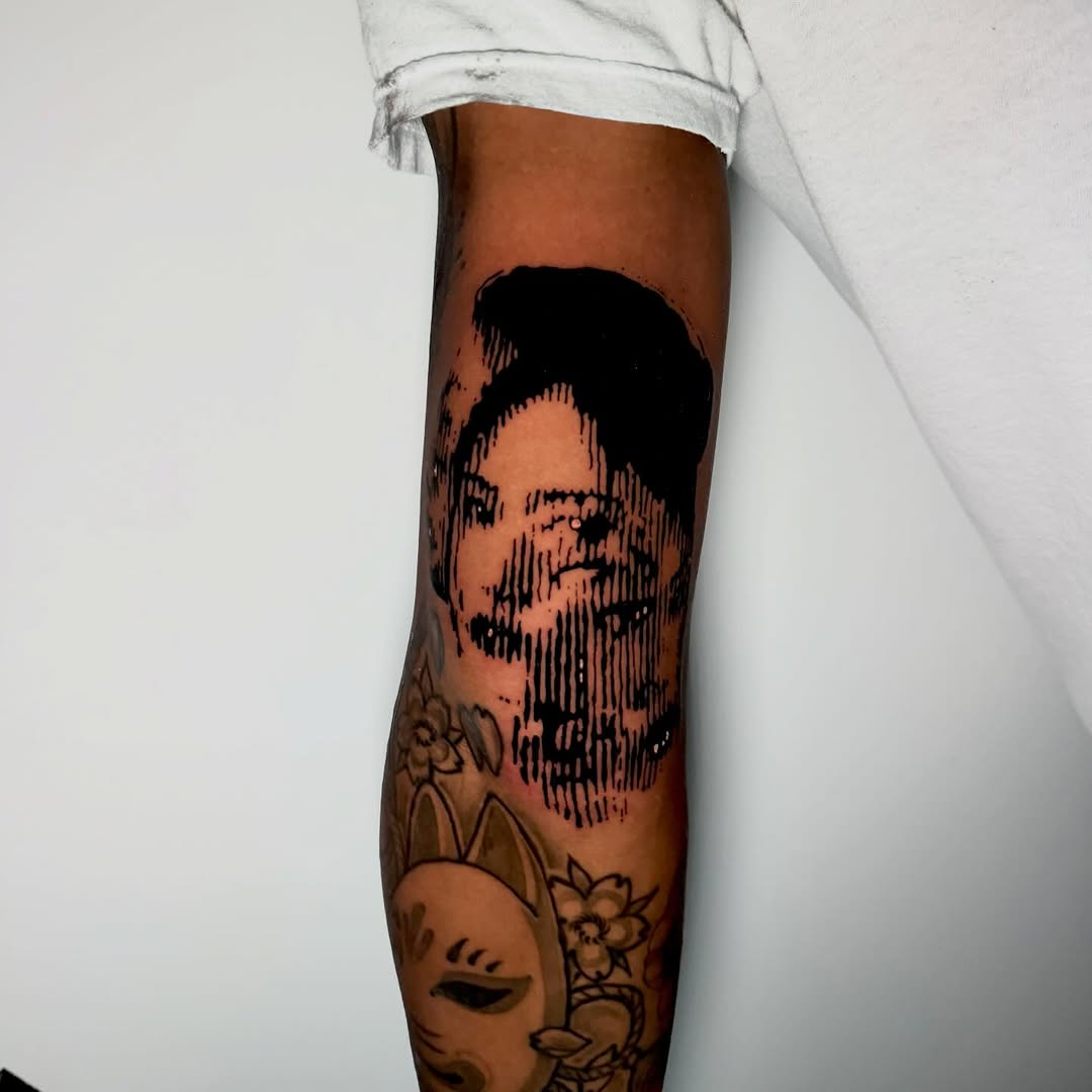 Tattoo by @kindaspiky — blackwork, illustrative