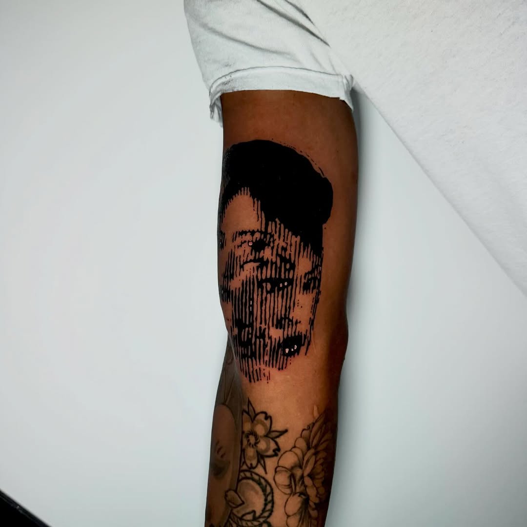Tattoo by @kindaspiky — blackwork, illustrative