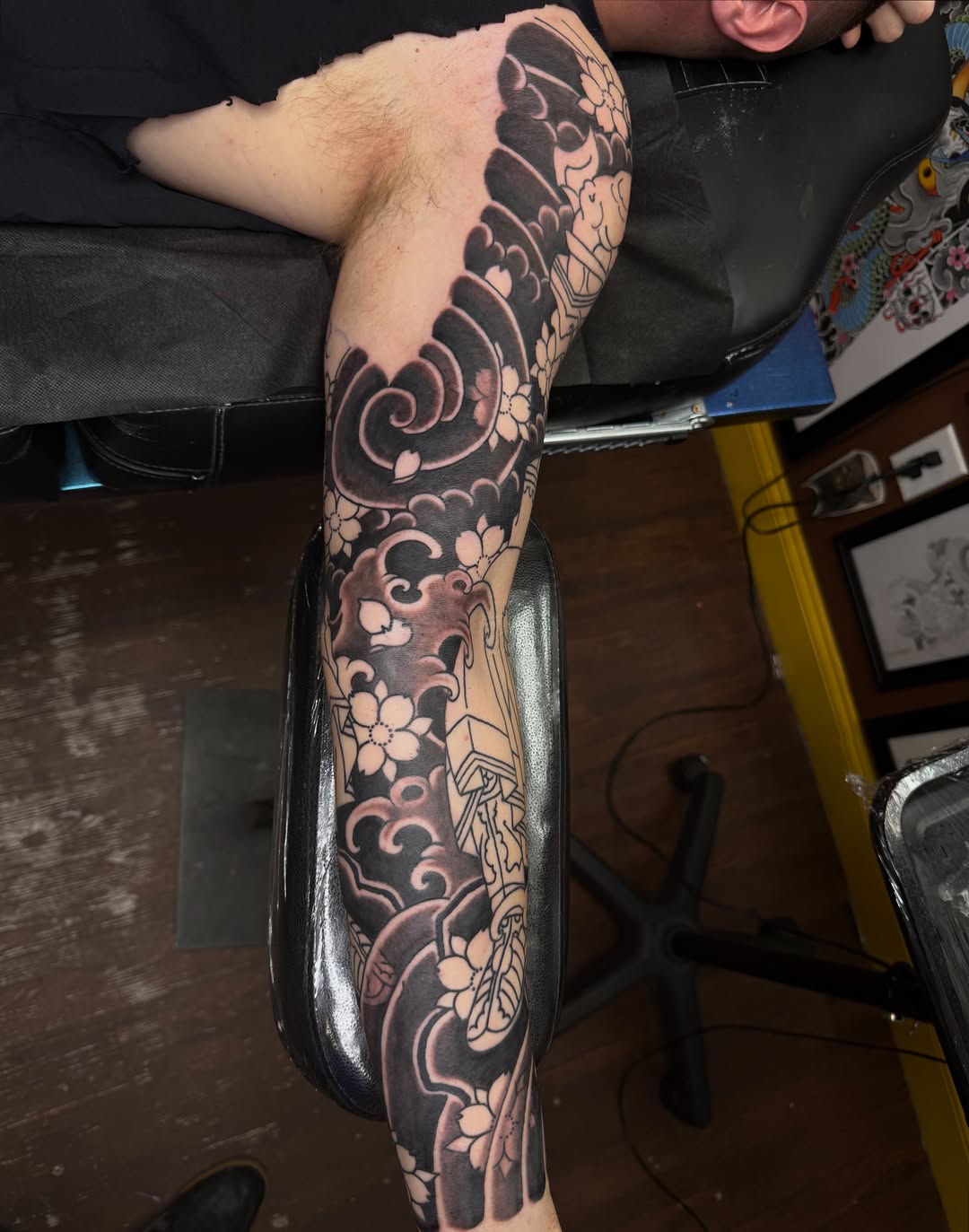 Tattoo by @leifhansentattooer — japanese_irezumi, black_and_grey