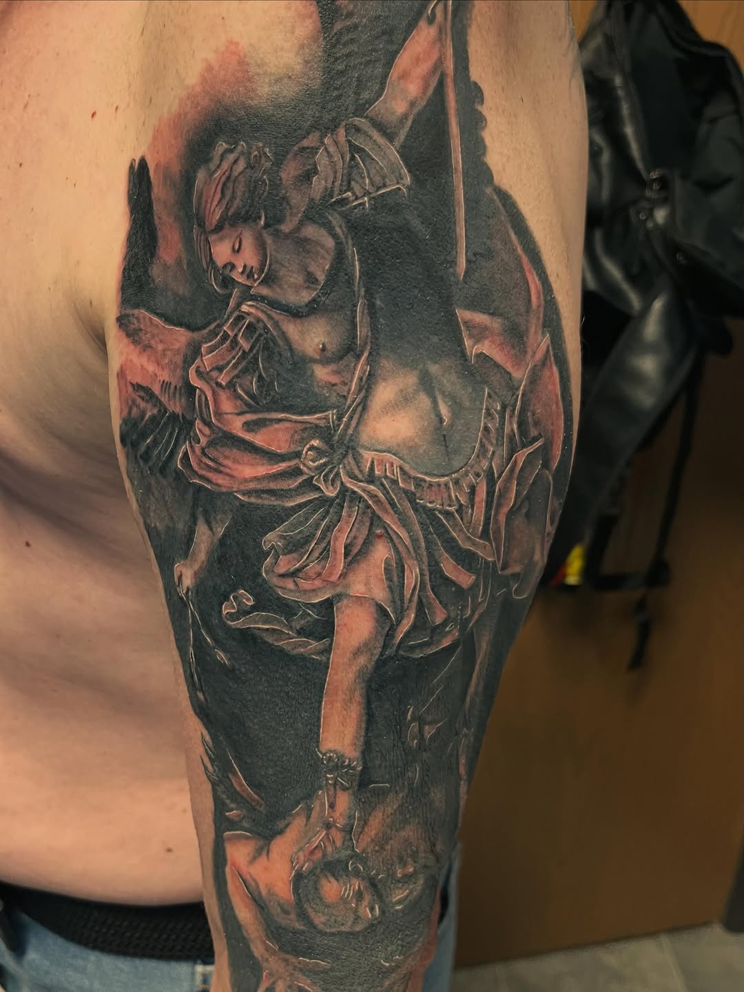 Tattoo by @illestgorilla — black_and_grey, realism
