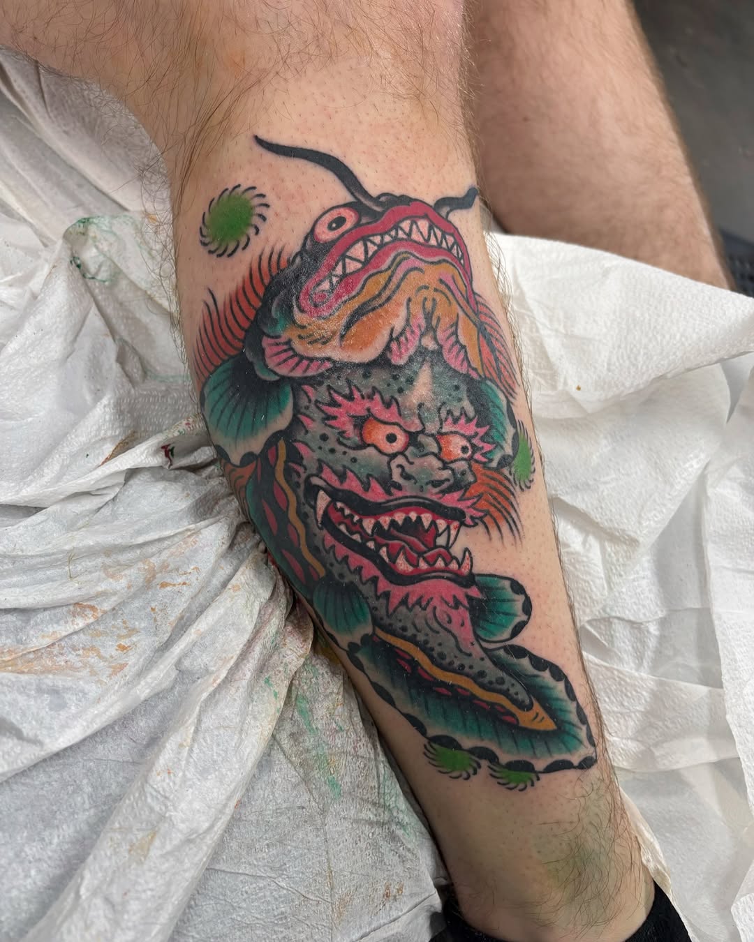 Tattoo by @cool3stcody — japanese_irezumi, american_traditional