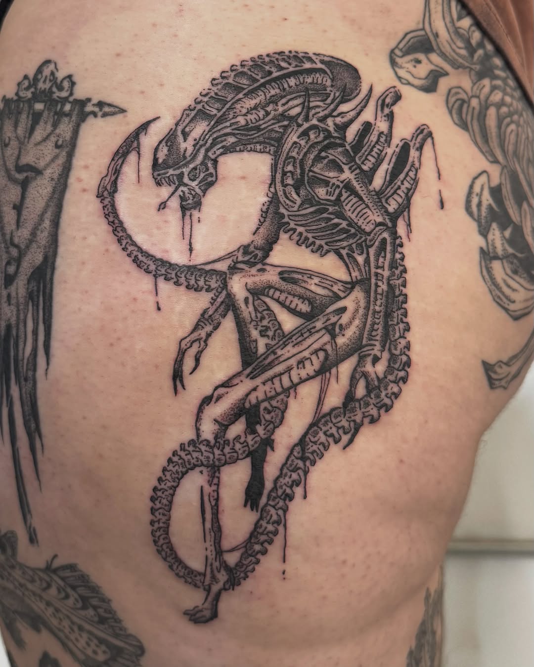 Tattoo by @beelzebubbers — black_and_grey, realism