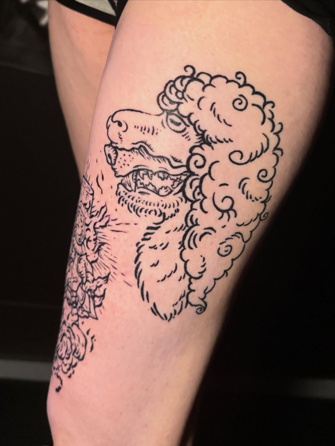 Tattoo by @tader.the.creator — illustrative, blackwork