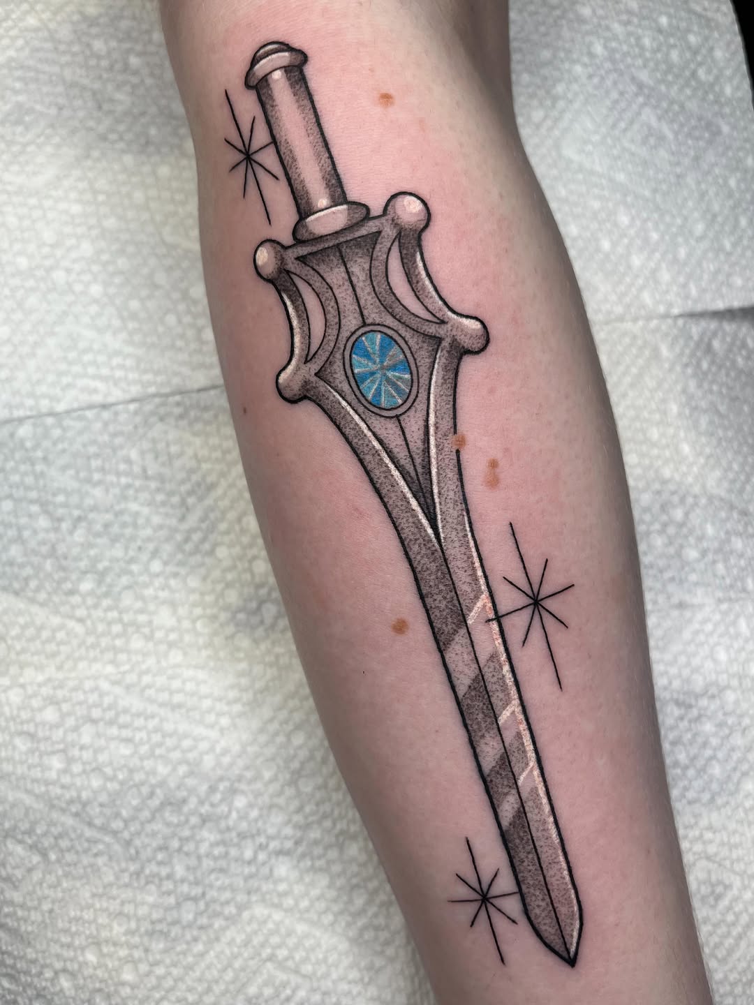 Tattoo by @stabbybrooks — black_and_grey, fine_line