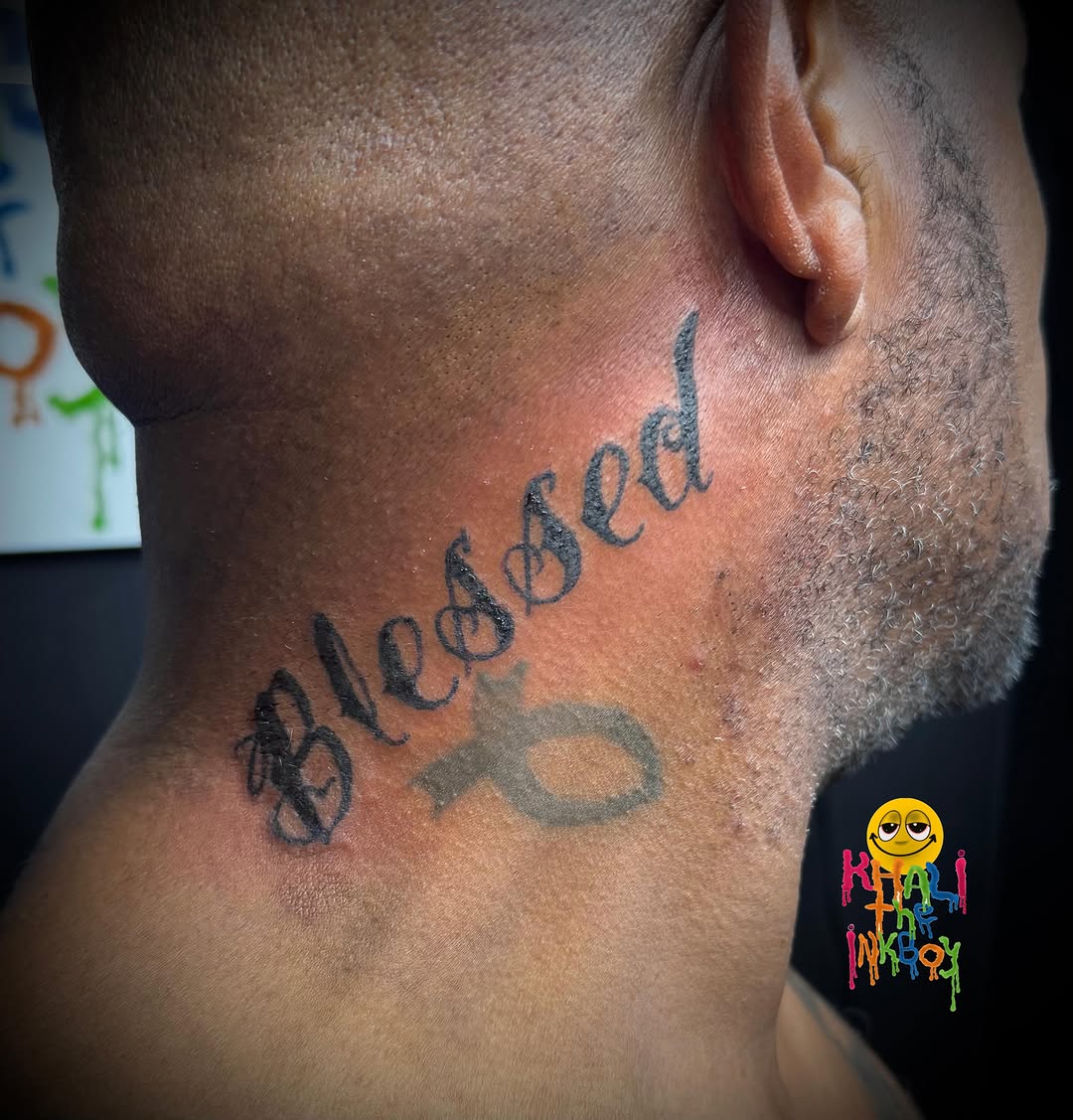 Tattoo by @khali.the.inkboy — lettering_script, blackwork
