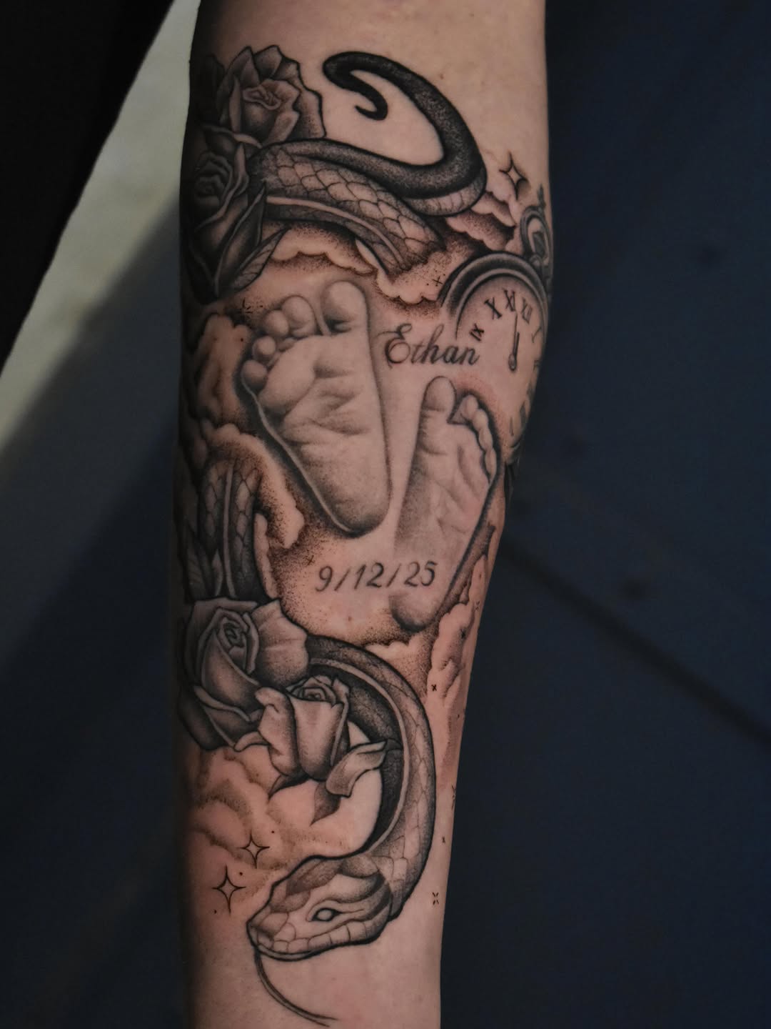 Tattoo by @chanty.tattoo โ realism, black_and_grey