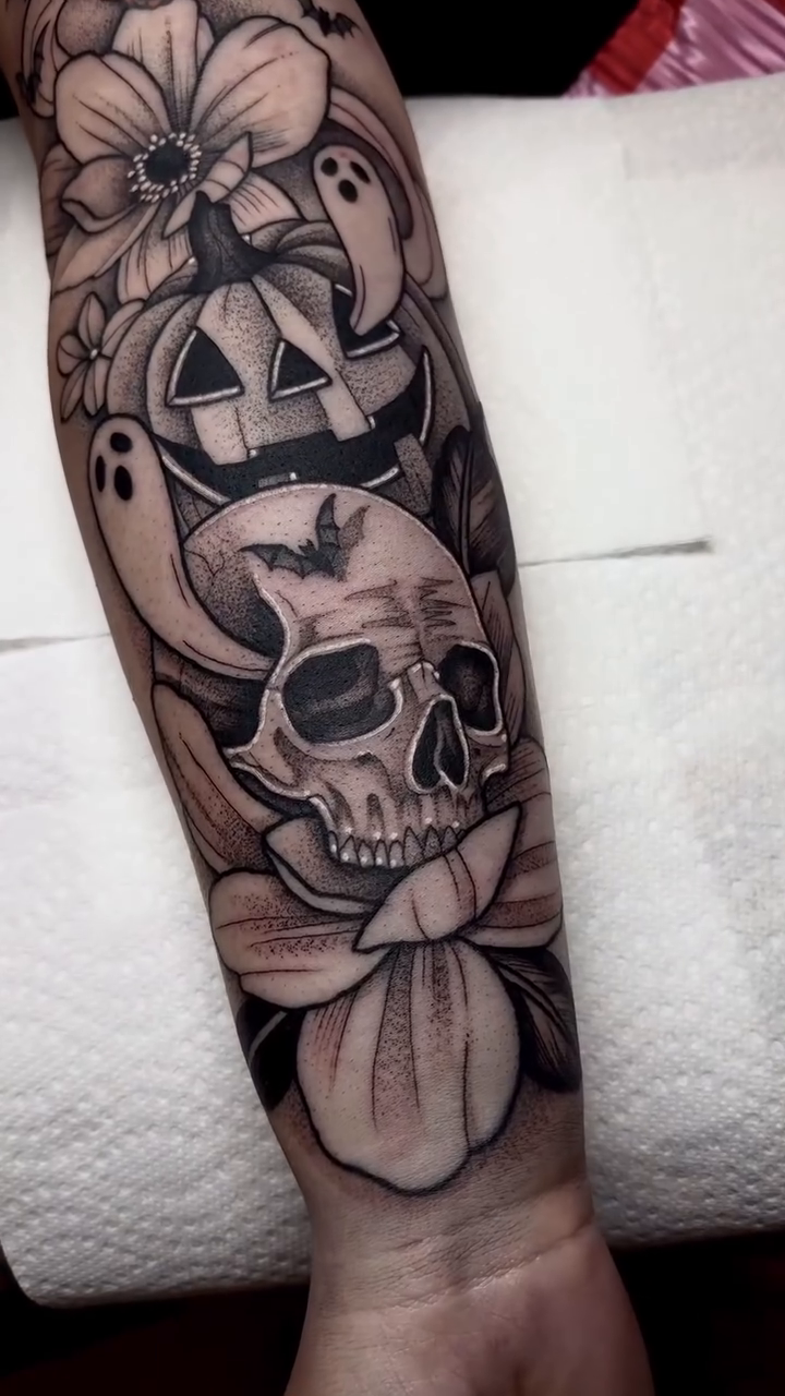 Tattoo by @krissydiane_tattoos — black_and_grey, illustrative