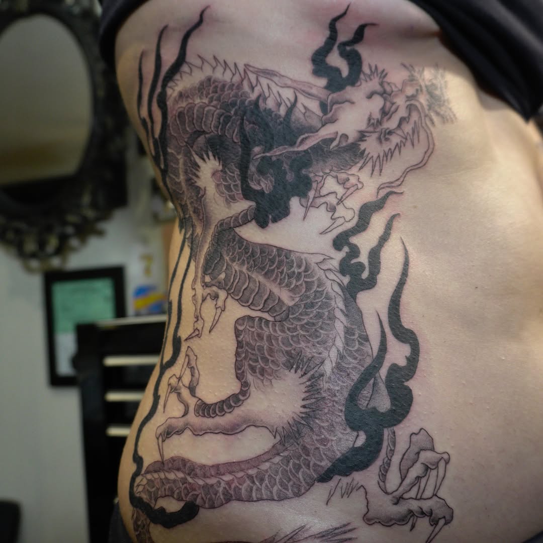 Tattoo by @adrian__tattoos — japanese_irezumi, black_and_grey