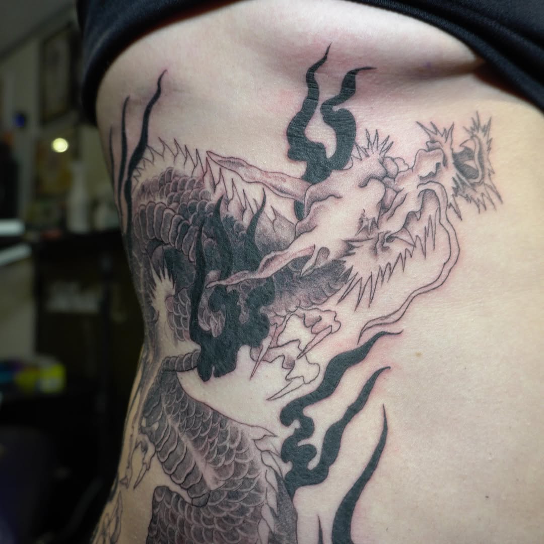 Tattoo by @adrian__tattoos — japanese_irezumi, black_and_grey