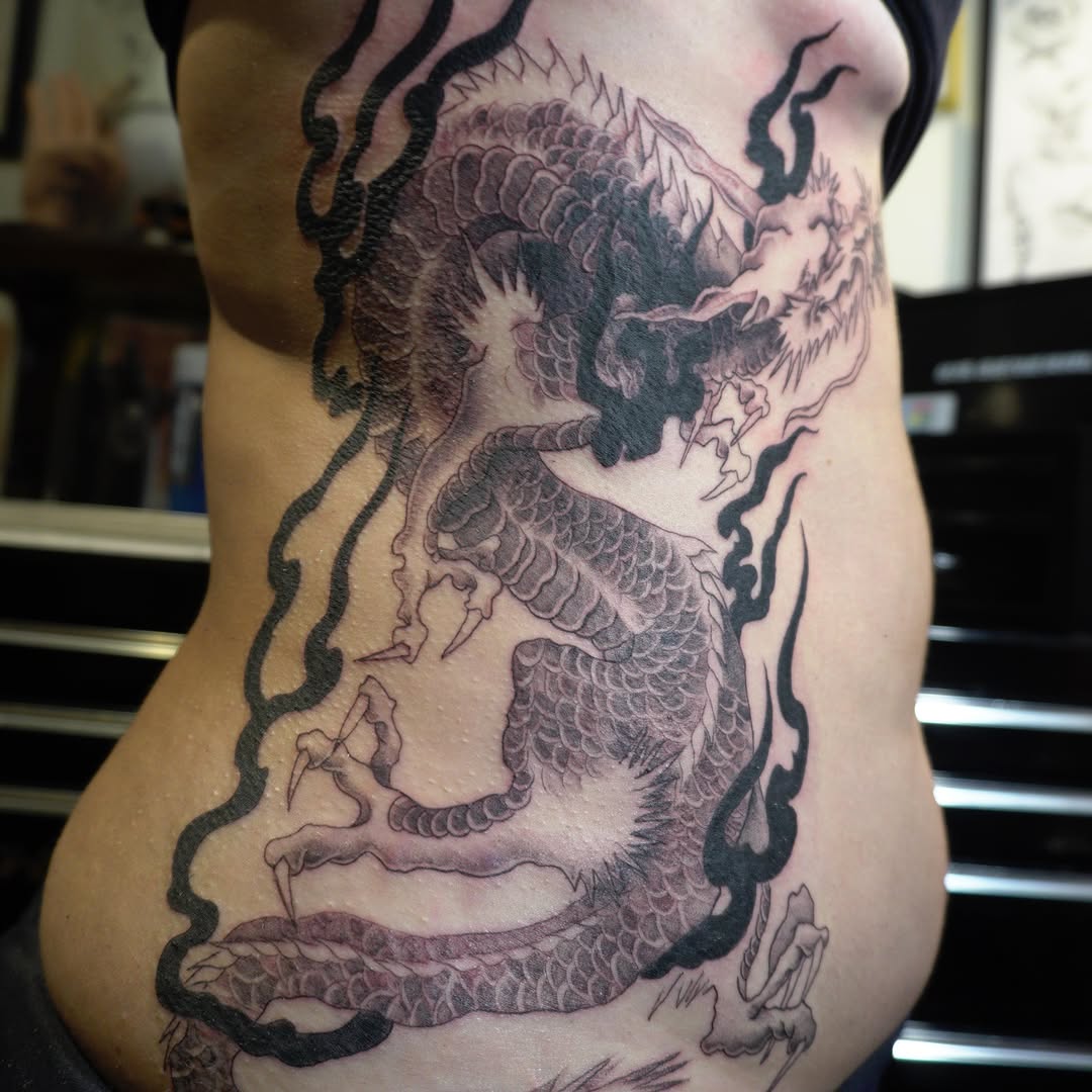 Tattoo by @adrian__tattoos — japanese_irezumi, black_and_grey