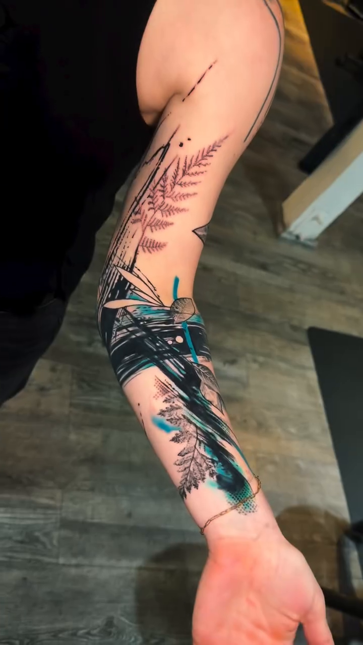Tattoo by @graphicward — black_and_grey, watercolor