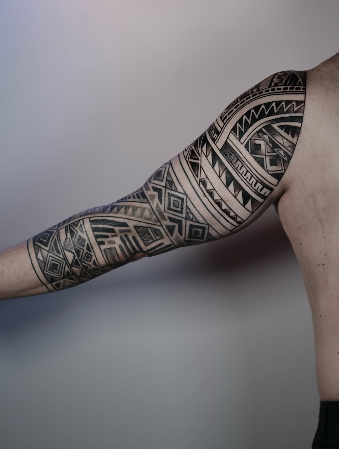 Tattoo by @ericharetattoo — tribal, geometric