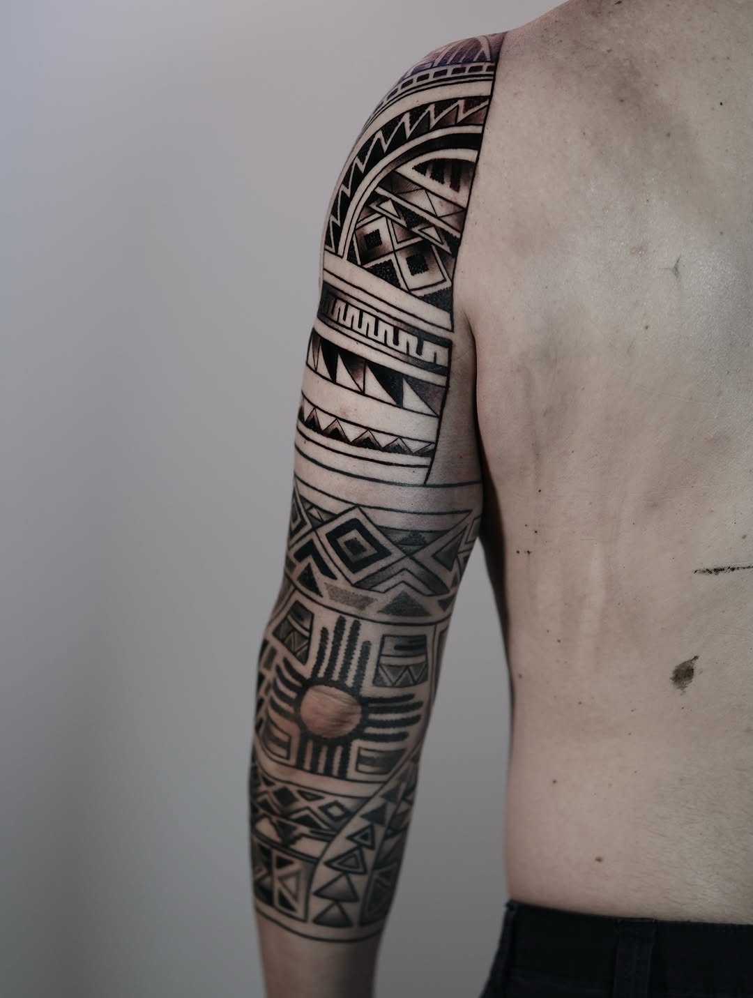 Tattoo by @ericharetattoo — tribal, geometric