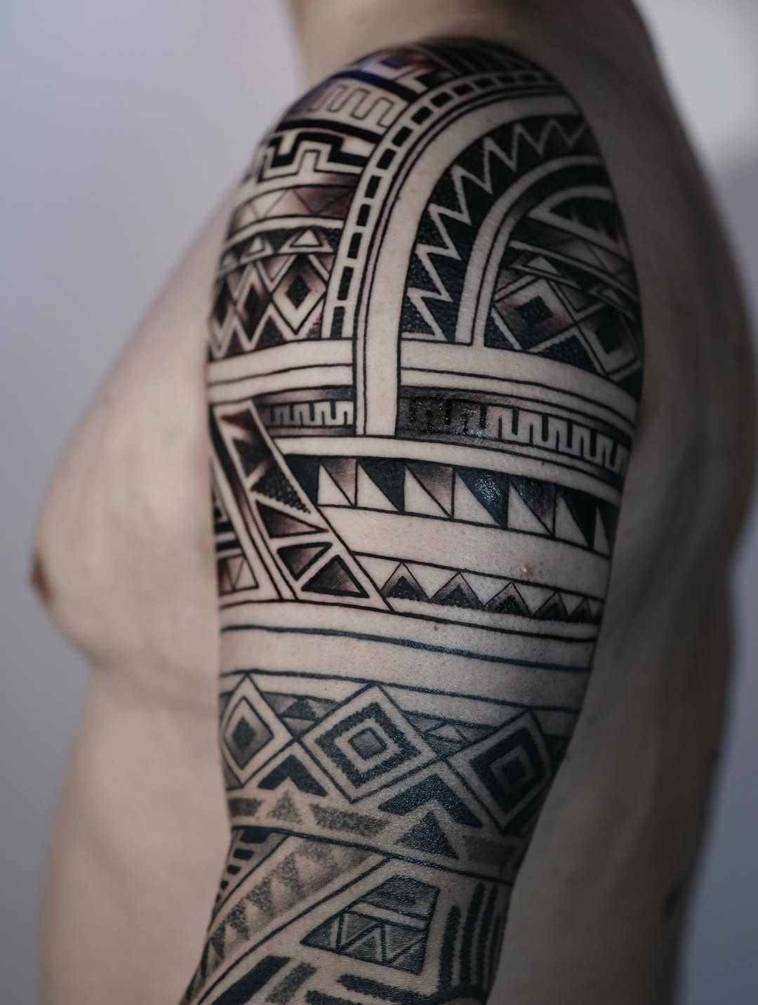 Tattoo by @ericharetattoo — tribal, geometric