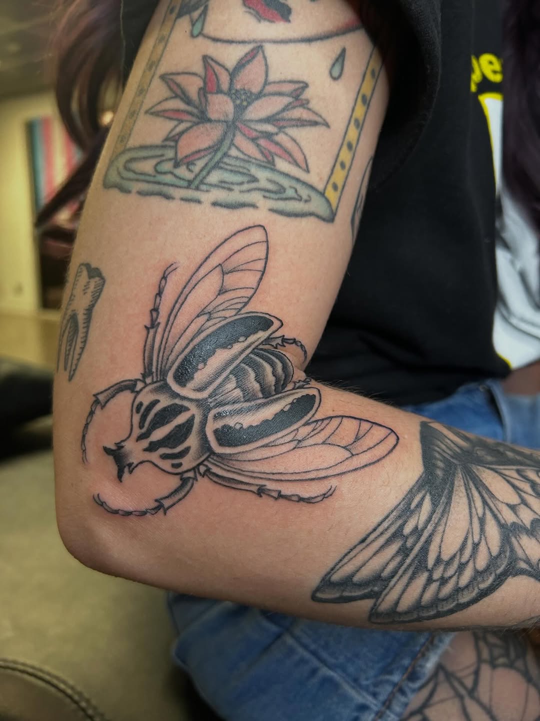 Tattoo by @nellycattattoos โ illustrative, black_and_grey