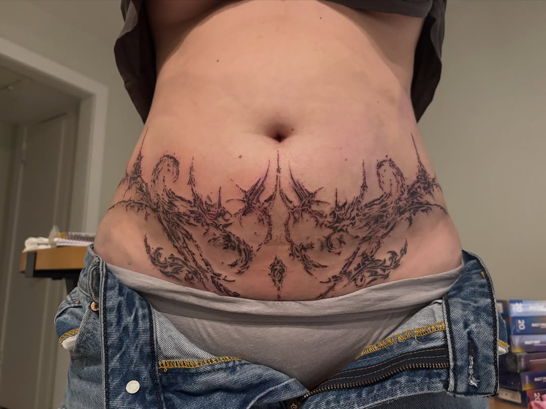 Tattoo by @miffythereaper — blackwork