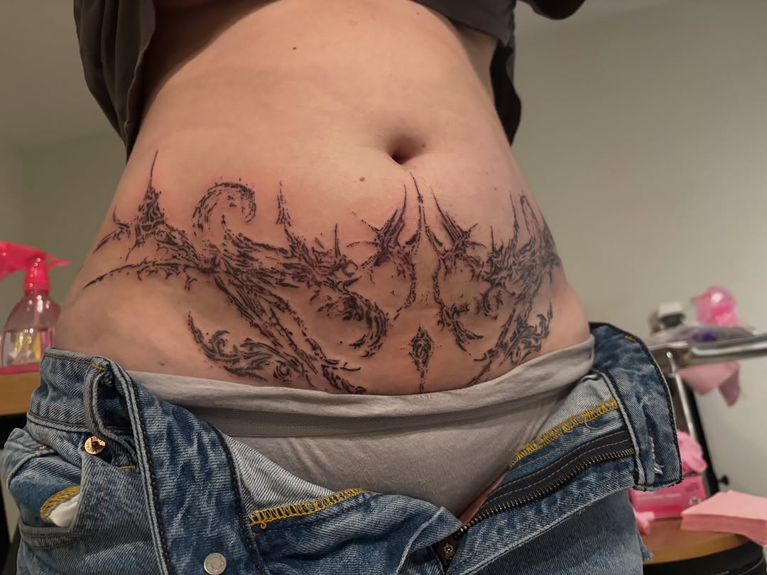 Tattoo by @miffythereaper — blackwork