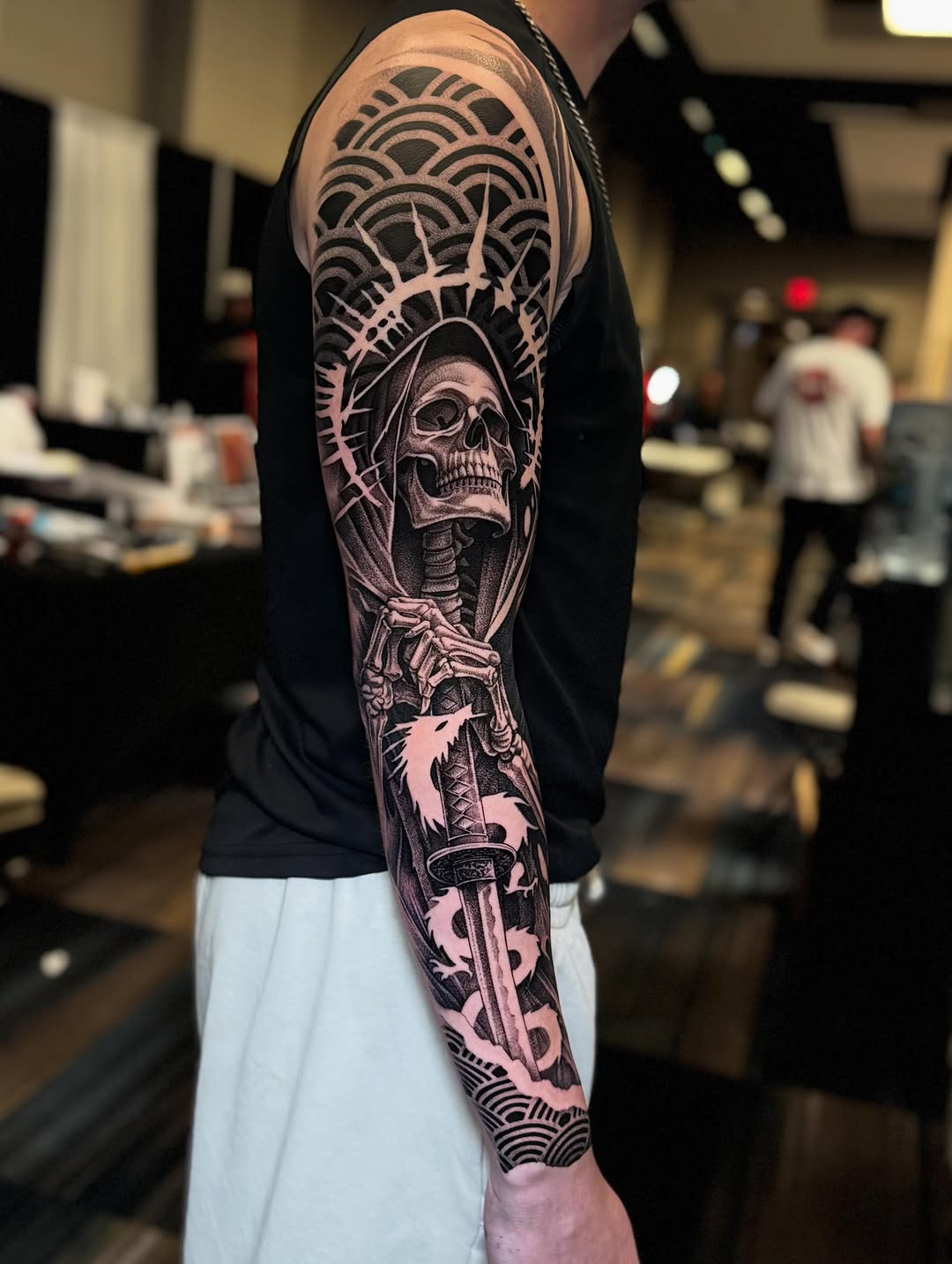 Tattoo by @grineylagantattoo — black_and_grey, realism