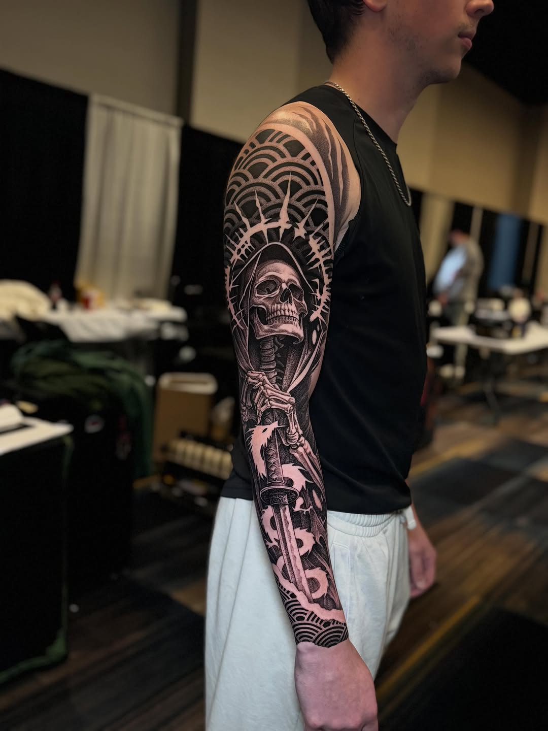 Tattoo by @grineylagantattoo — black_and_grey, realism
