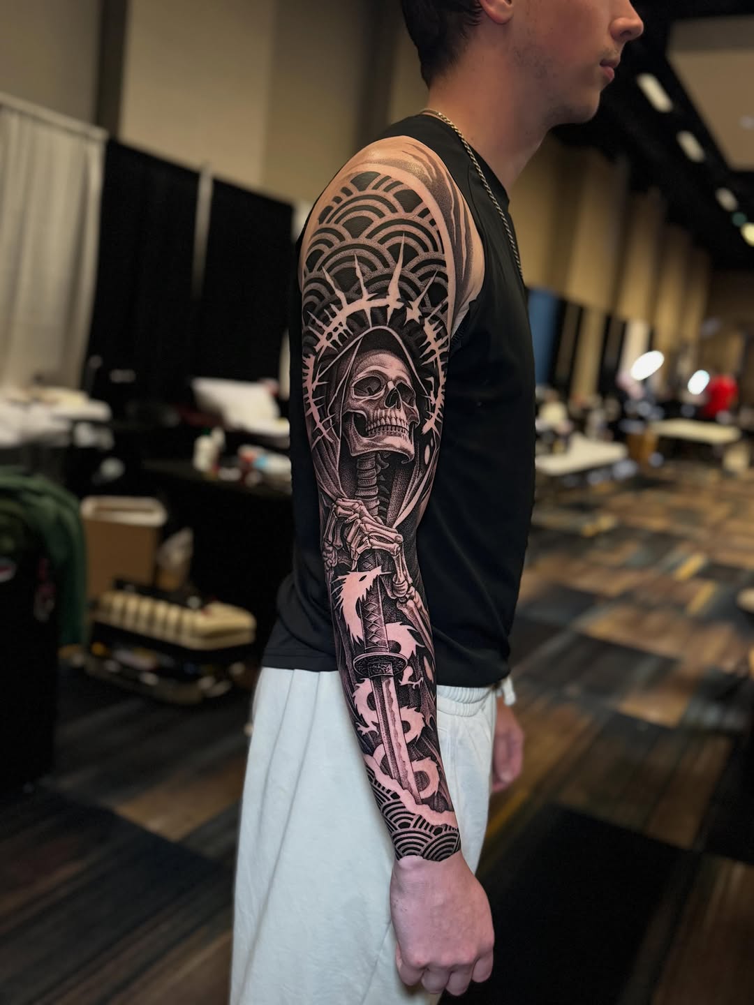 Tattoo by @grineylagantattoo — black_and_grey, realism