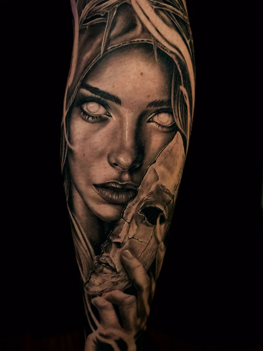 Tattoo by @april.rayne.tattoos β realism, black_and_grey
