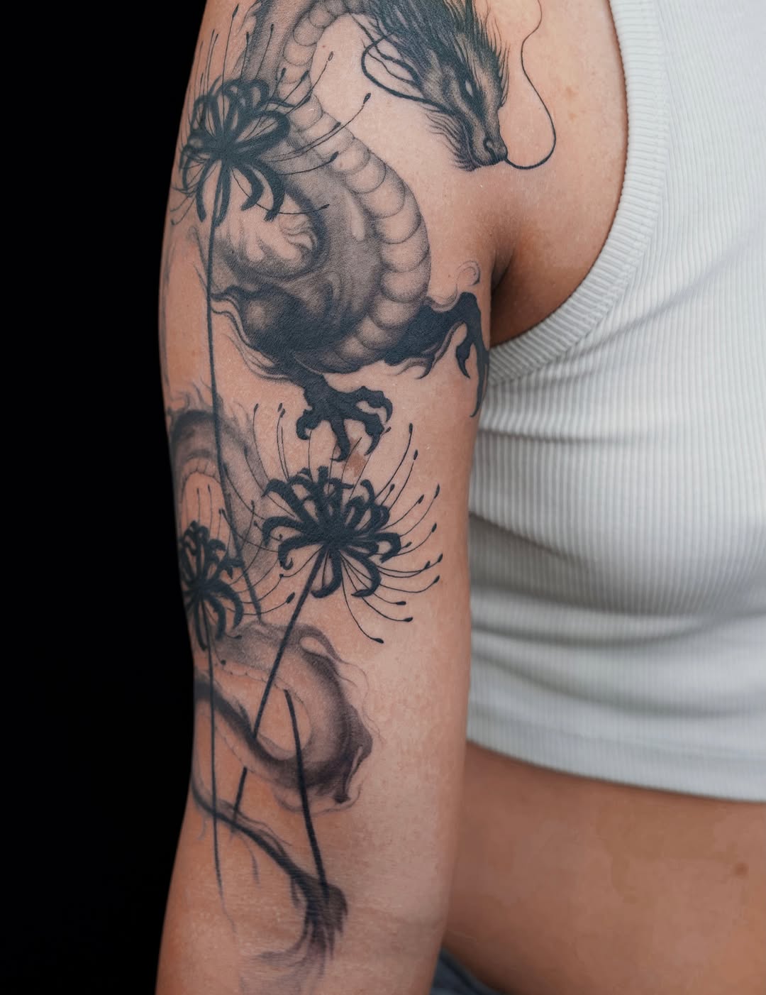 Tattoo by @modoink_reagan — black_and_grey, japanese_irezumi