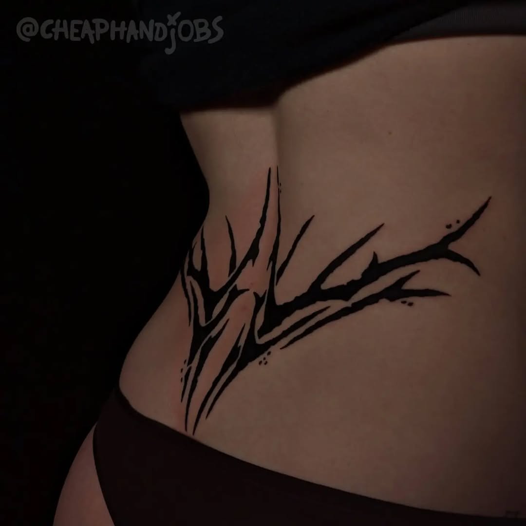 Tattoo by @cheaphandjobs — blackwork