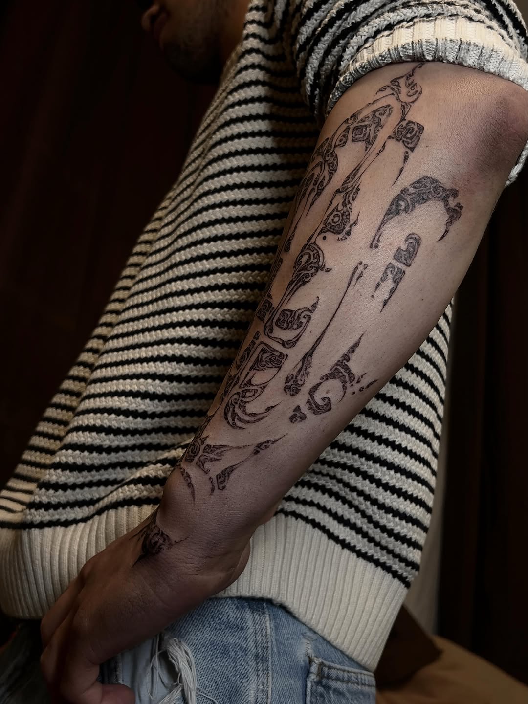 Tattoo by @orbritual โ tribal, blackwork