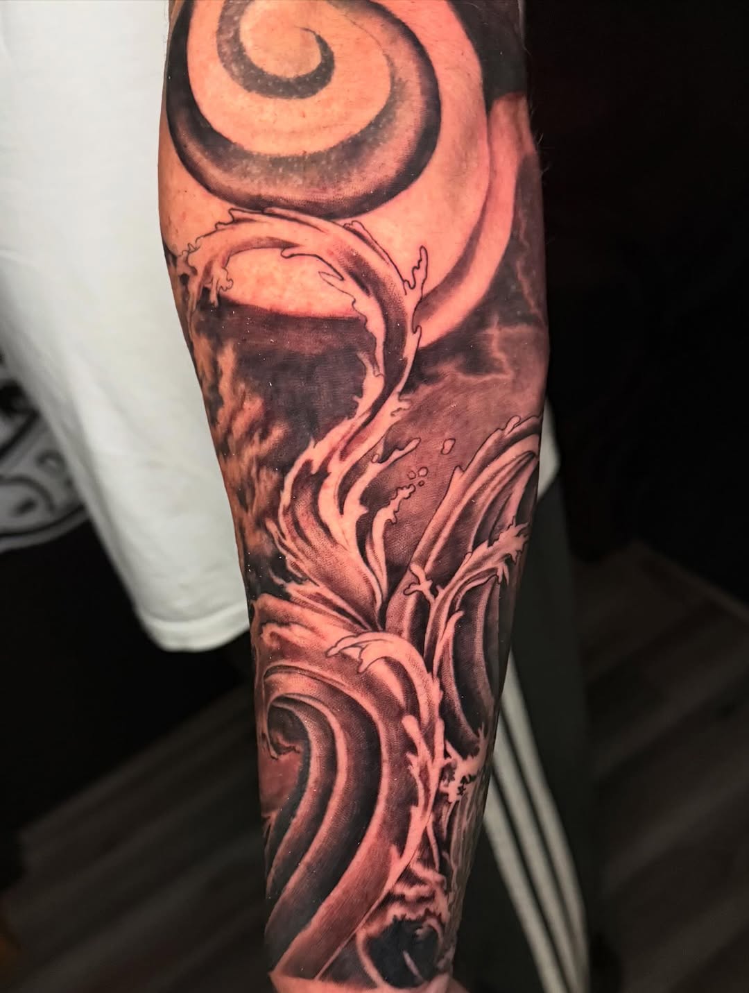 Tattoo by @abnormega_tattooartist — black_and_grey, japanese_irezumi