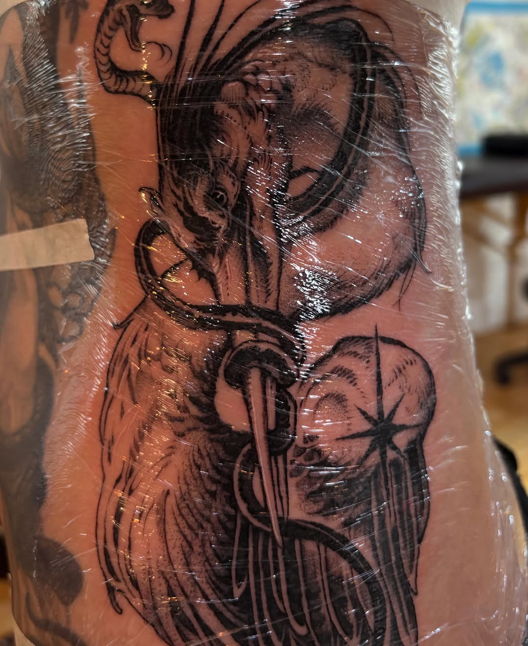 Tattoo by @wooleh__ — blackwork