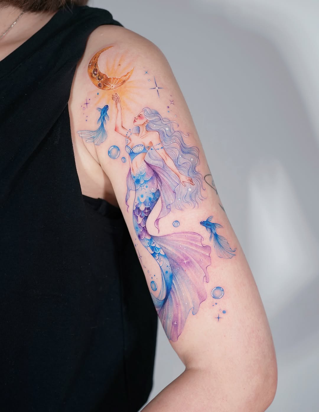 Tattoo by @siren_ink — watercolor, fine_line
