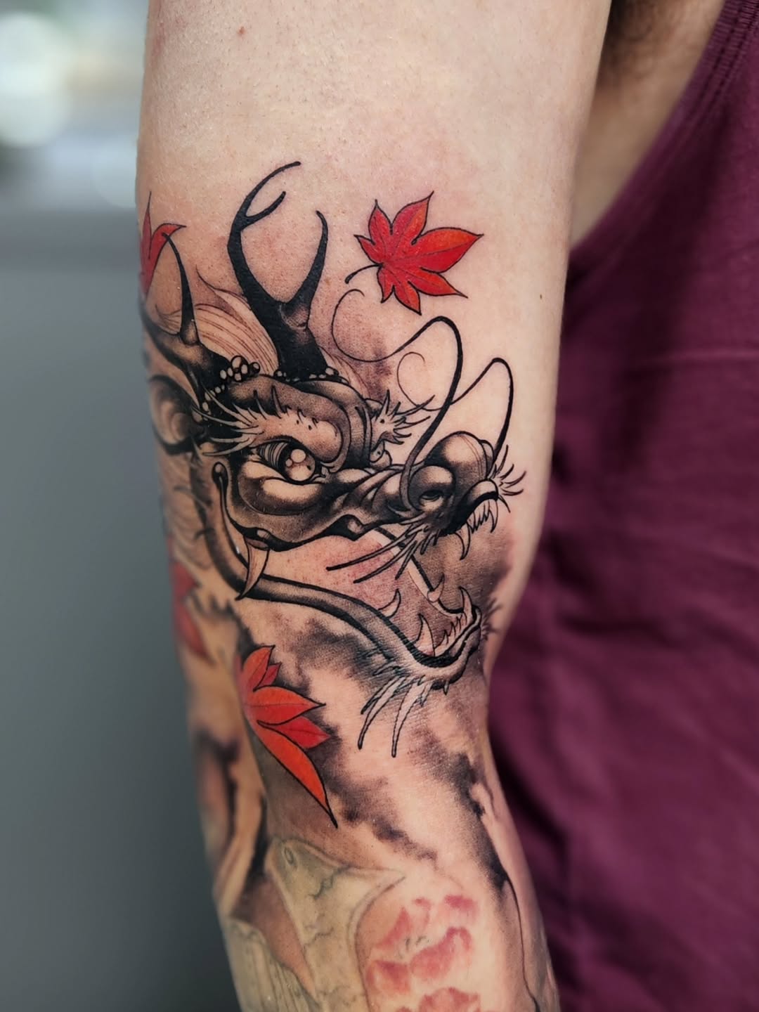 Tattoo by @dhankeytattooer — japanese_irezumi, black_and_grey