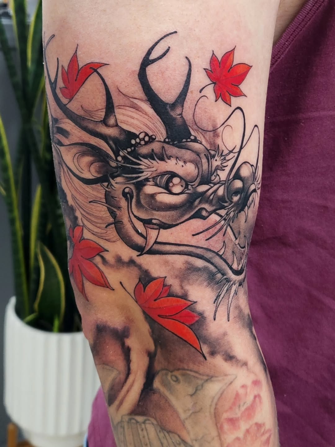 Tattoo by @dhankeytattooer — japanese_irezumi, black_and_grey