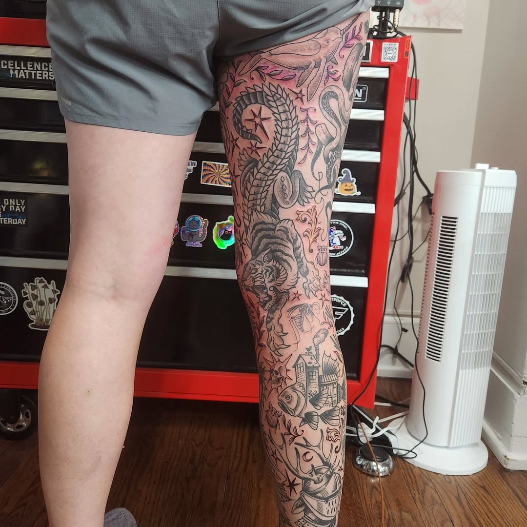 Tattoo by @captain.slug โ japanese_irezumi, black_and_grey