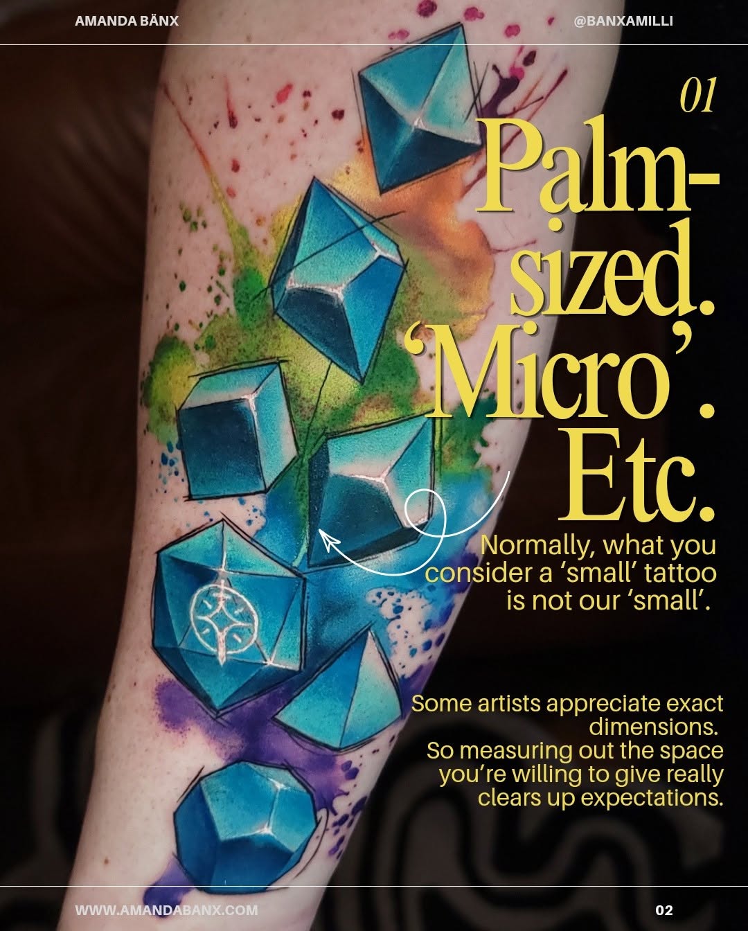 Tattoo by @banxamilli — watercolor, geometric