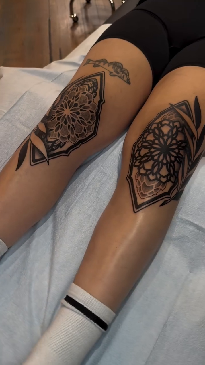Tattoo by @symmetrychaos — black_and_grey, ornamental