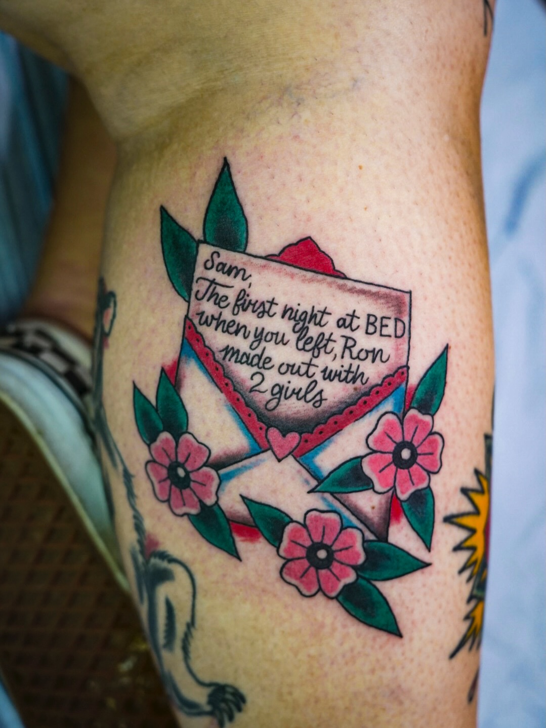 Tattoo by @spicolitattoos — american_traditional, lettering_script