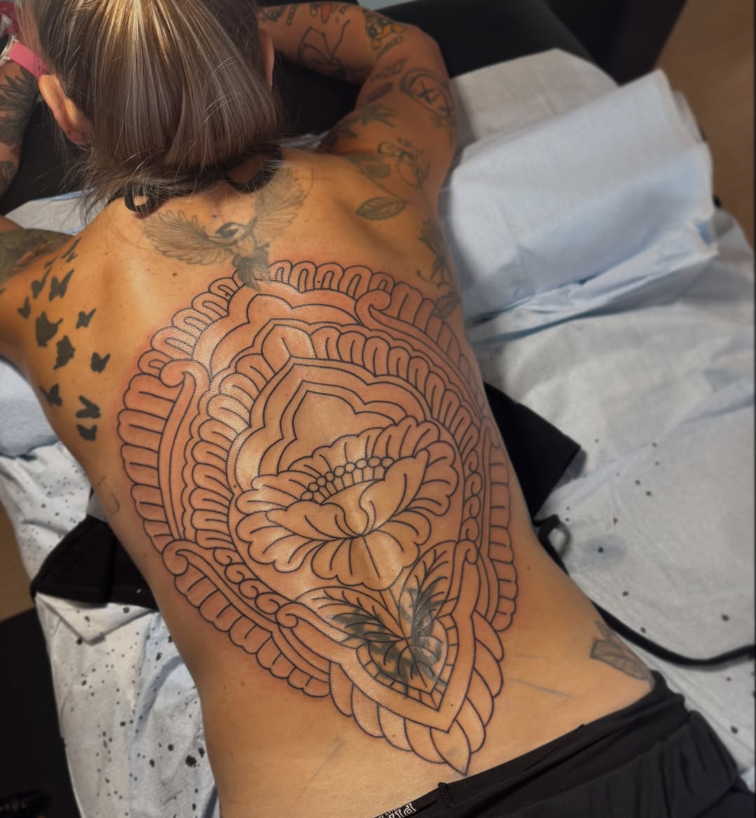 Tattoo by @scaley_j — geometric, illustrative