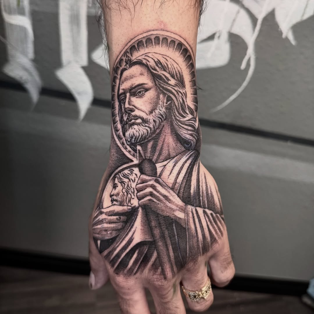 Tattoo by @jesstattooz — realism, black_and_grey