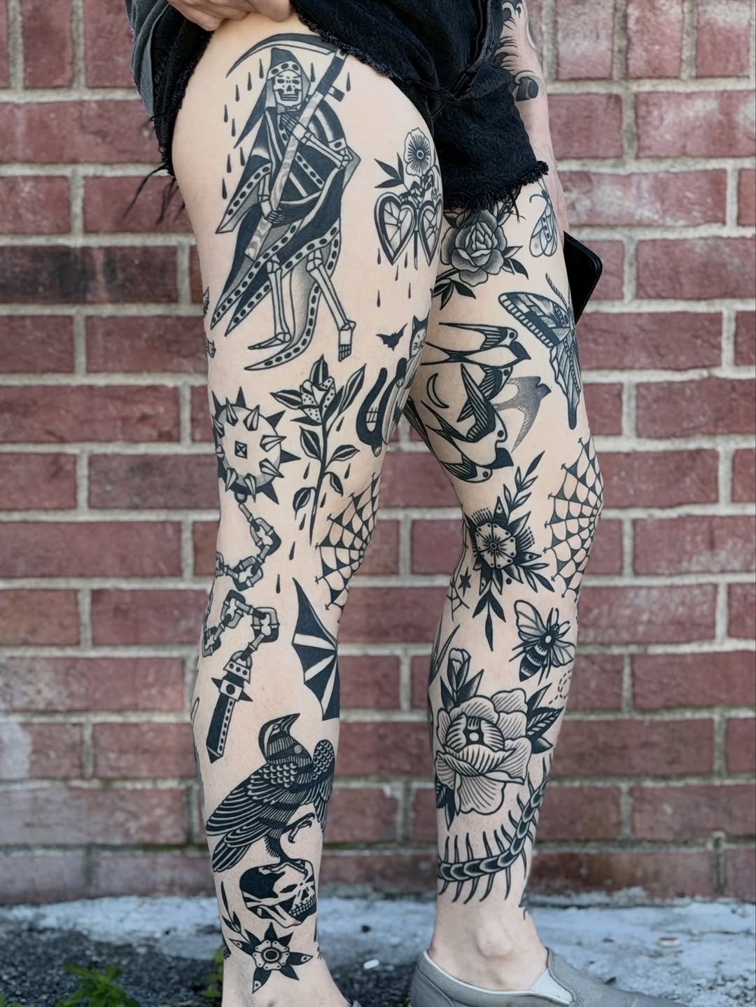 Tattoo by @darkcherry__ โ american_traditional, blackwork