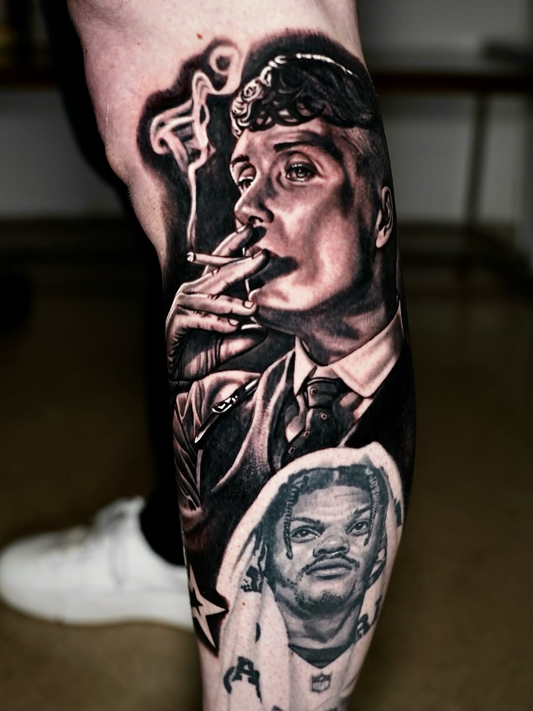 Tattoo by @joshphillipstattoos — realism, black_and_grey