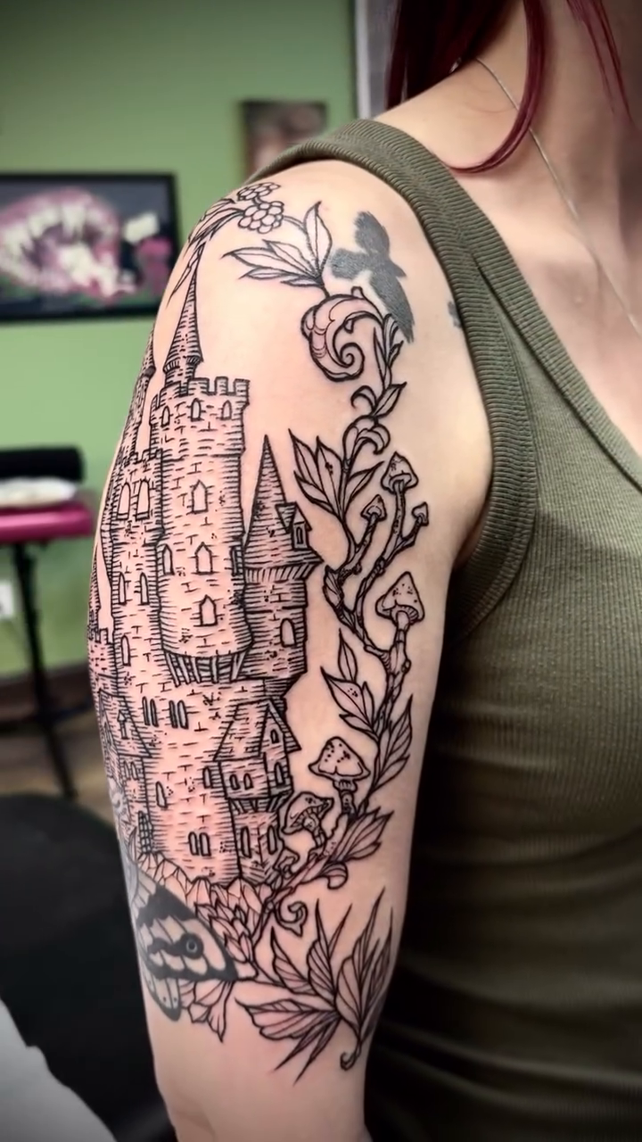 Tattoo by @langdaleart โ illustrative, black_and_grey