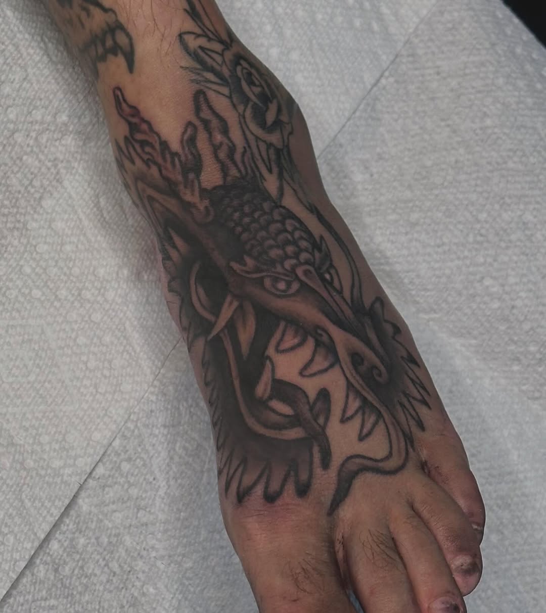 Tattoo by @wizardspire — japanese_irezumi, black_and_grey