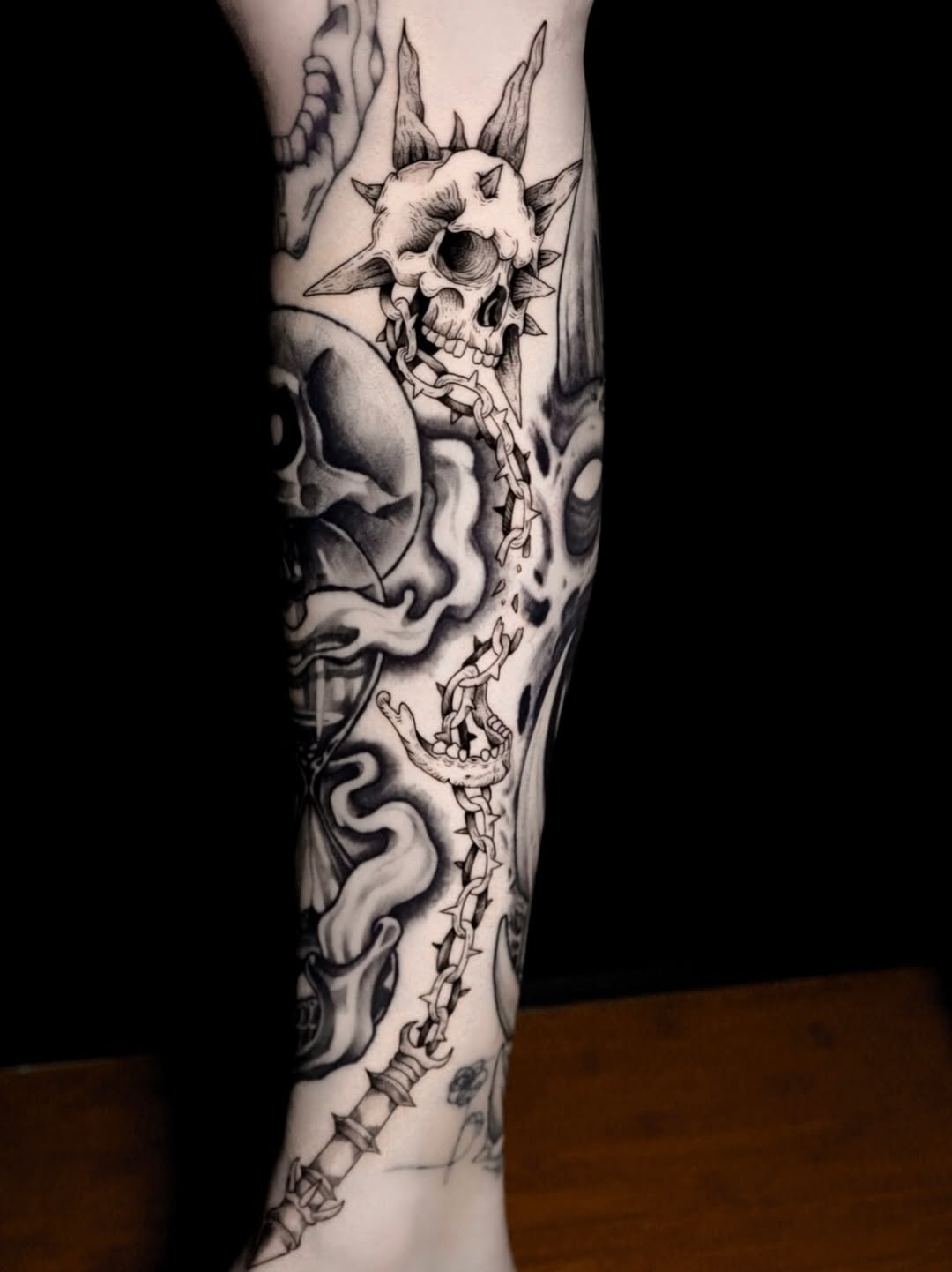 Tattoo by @anissatattoos — dark_realism, black_and_grey