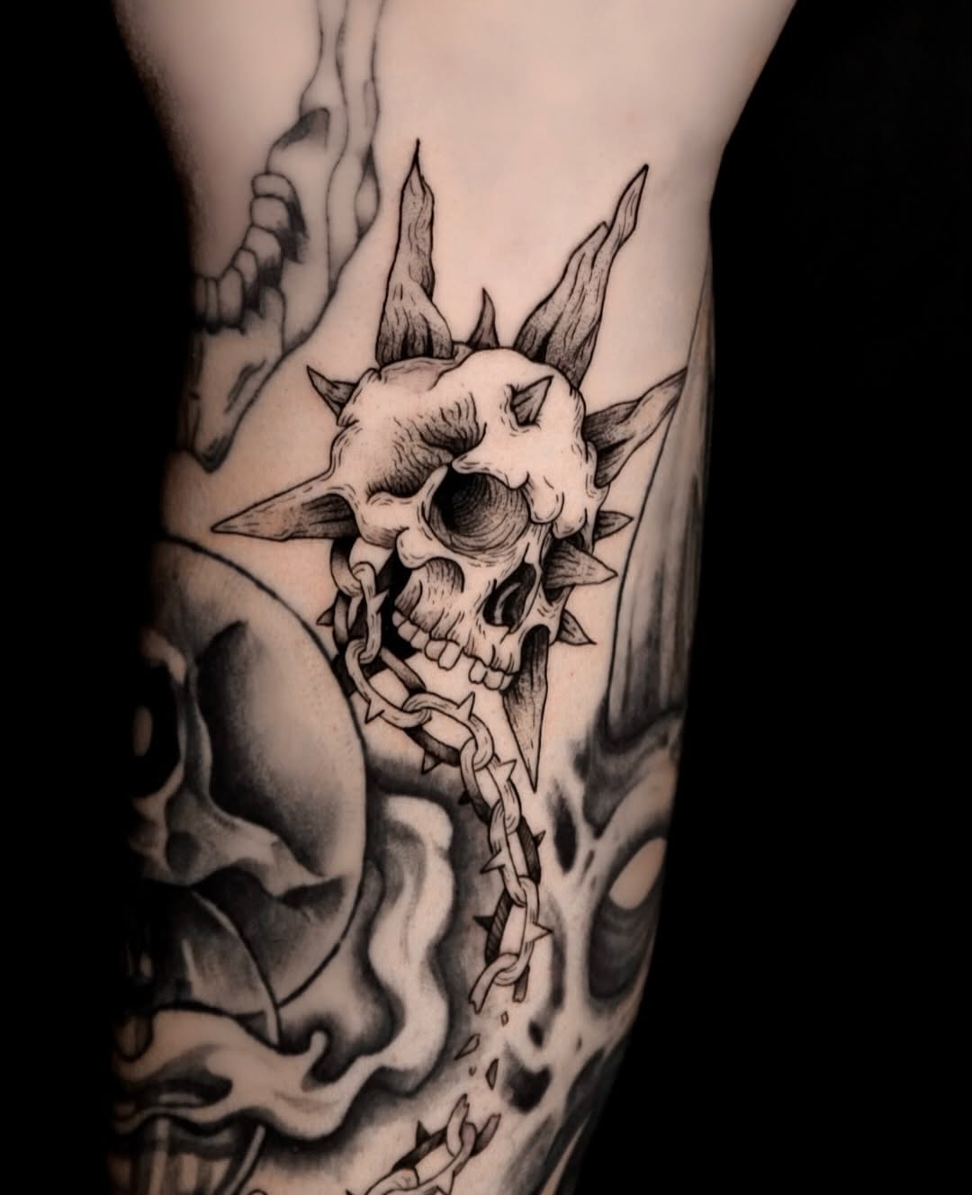 Tattoo by @anissatattoos — black_and_grey, dark_realism