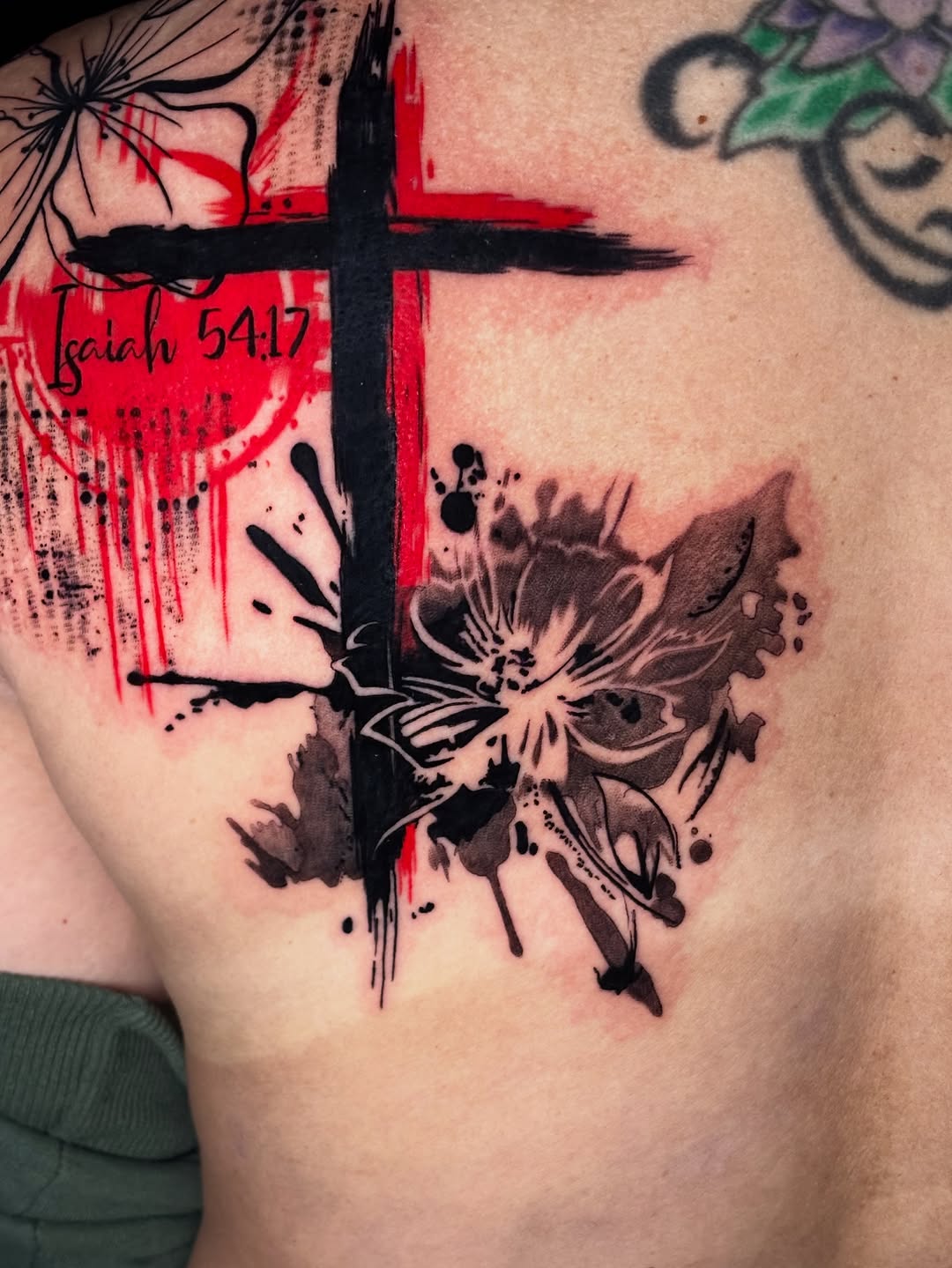 Tattoo by @songsparrowink — trash_polka, lettering_script