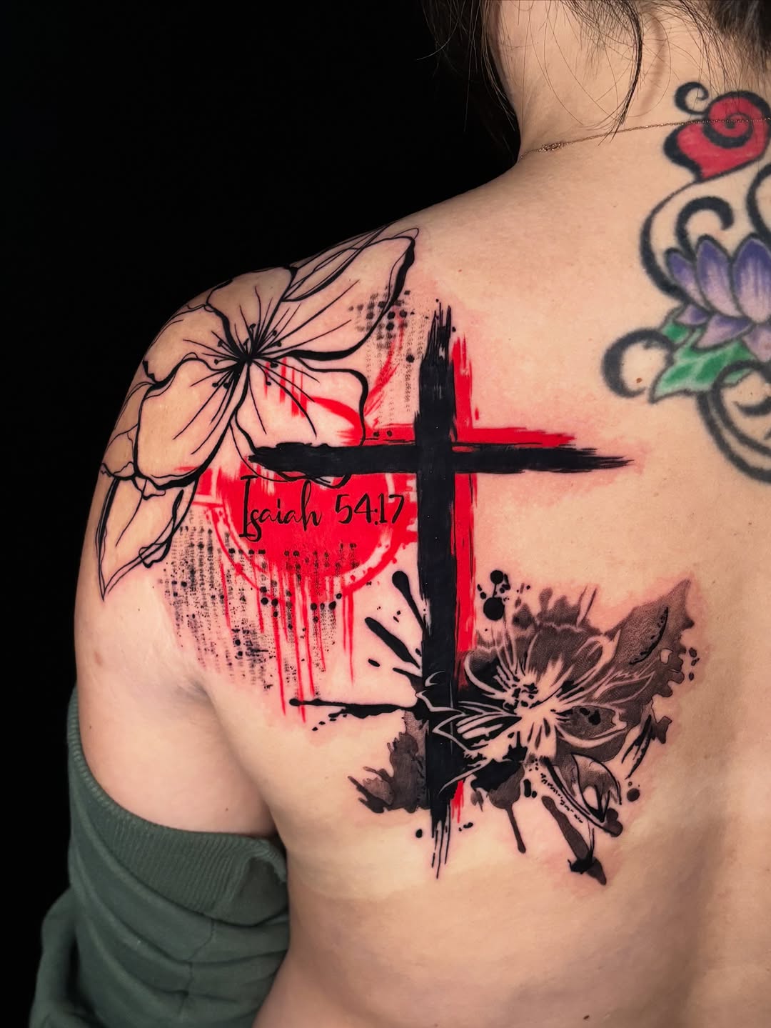 Tattoo by @songsparrowink — trash_polka, lettering_script