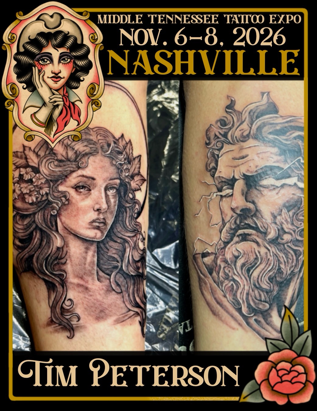 Tattoo by @necro_comicon — realism, black_and_grey